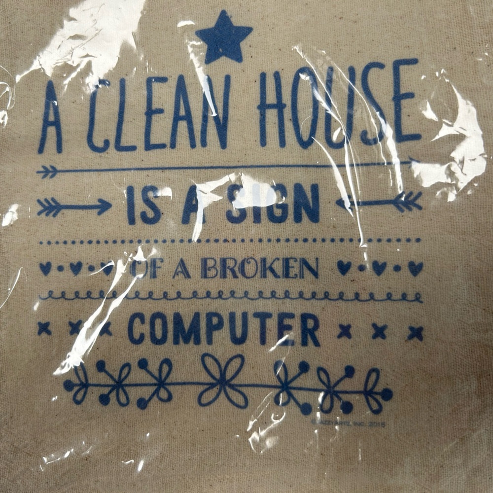One-of-a-kind Cotton Kitchen Towel with Blue Text-for the computer 🤓 nerd